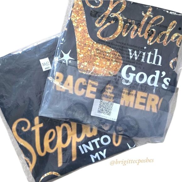 BIRTHDAY: God's Grace & Mercy Design Women's Oversized Graphic RoundNeck T-shirt - Picture 6 of 6